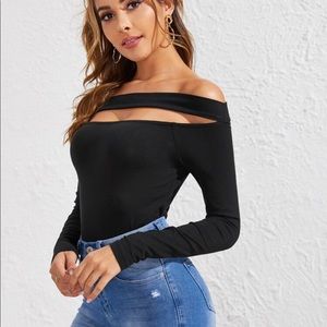 TWO SHIRTS Shein Off Shoulder Cutout Front Top